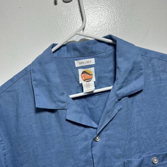 C & C California Men's 100% Linen Button Front Resort Camp Shirt M Medium NWOT - Picture 2 of 7
